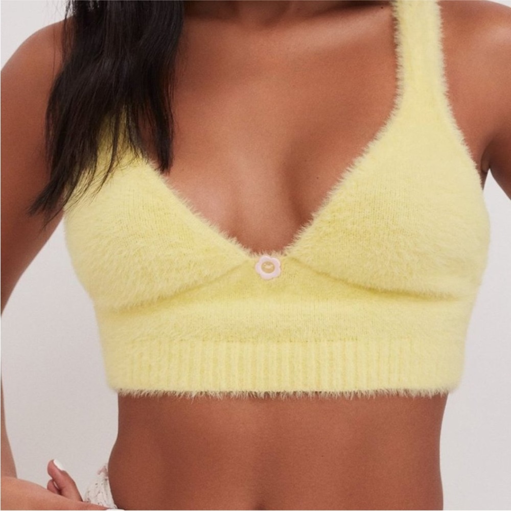 For love & Lemons fuzzy yellow top💛